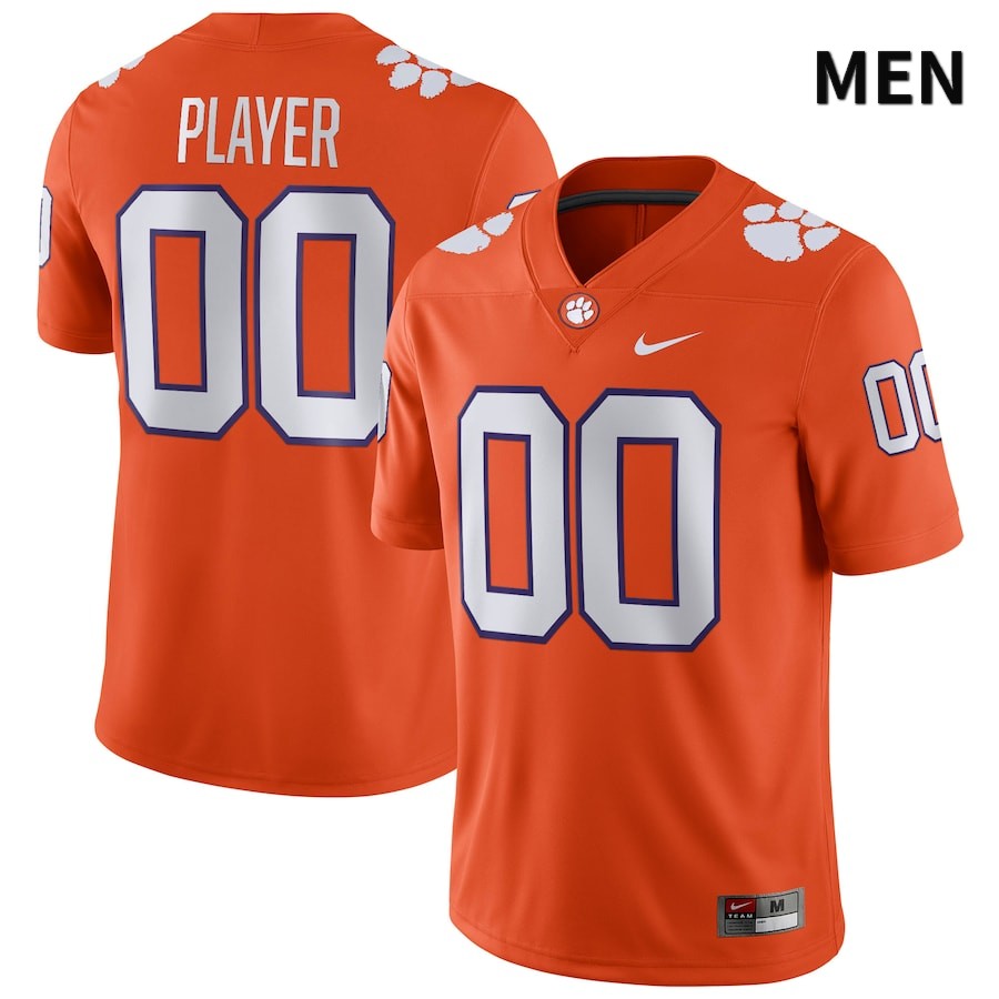 Men's Clemson Tigers Custom #00 College Orange NIL 2022 NCAA Authentic Jersey Best HBI43N2M